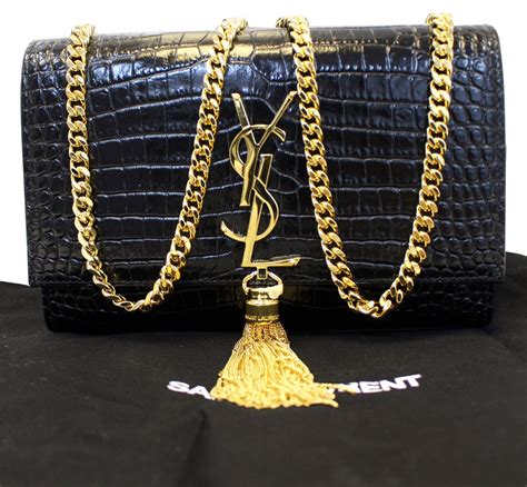 ysl black chain|YSL black bag gold chain.